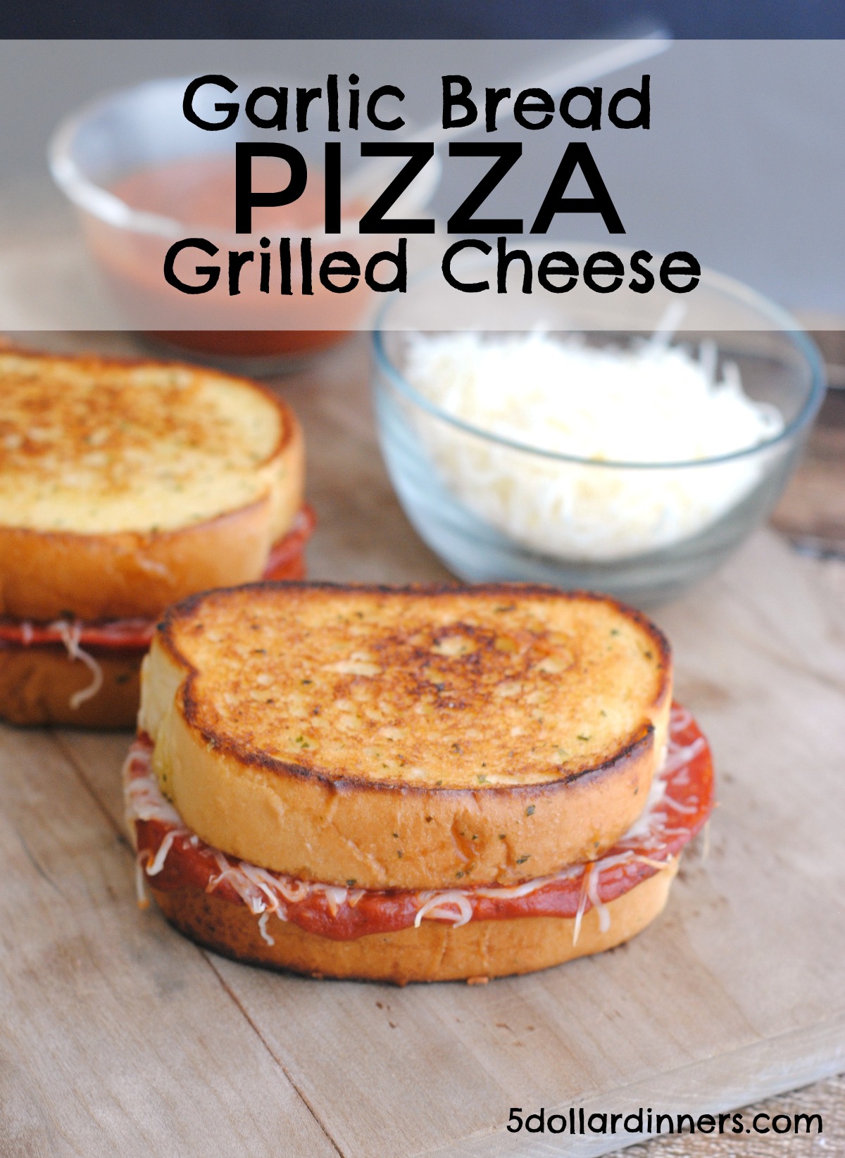 garlic bread pizza grilled cheese