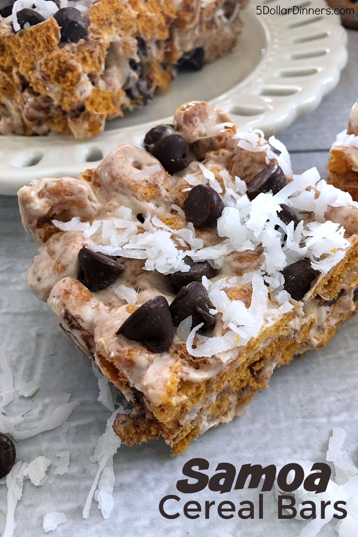 Samoa Cereal Bars Recipe from 5DollarDinners.com