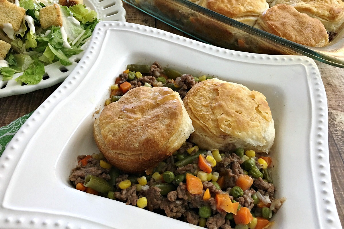 Beef & Veggie Biscuit Pot Pie