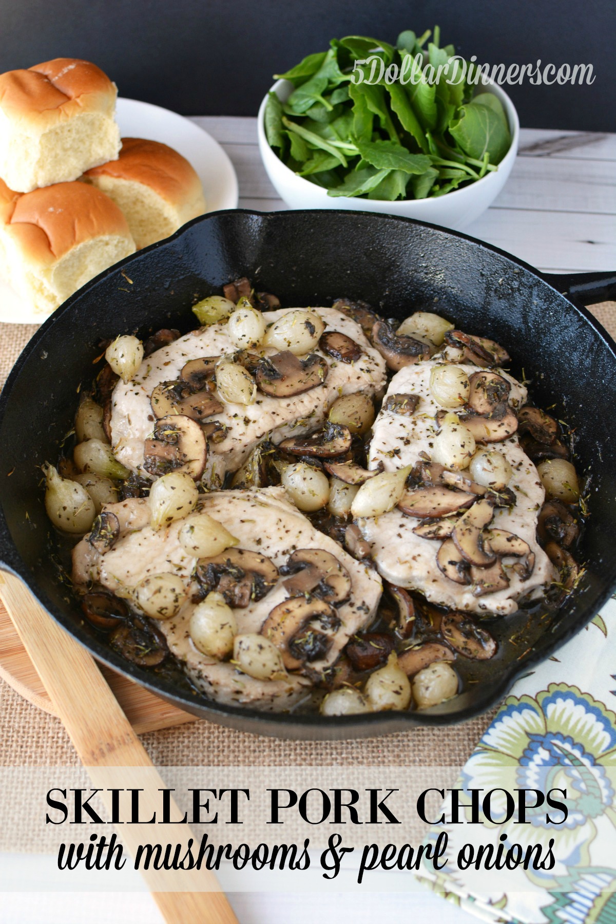 skillet pork chops mushrooms pearled onions