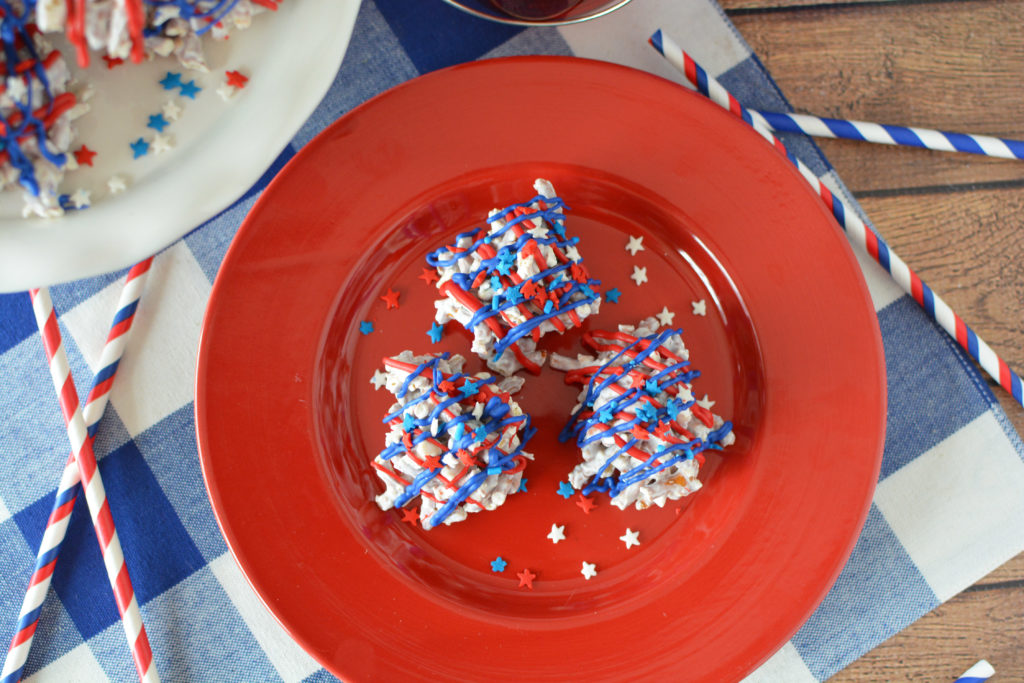 Patriotic Pretzel Peanut Stacks 