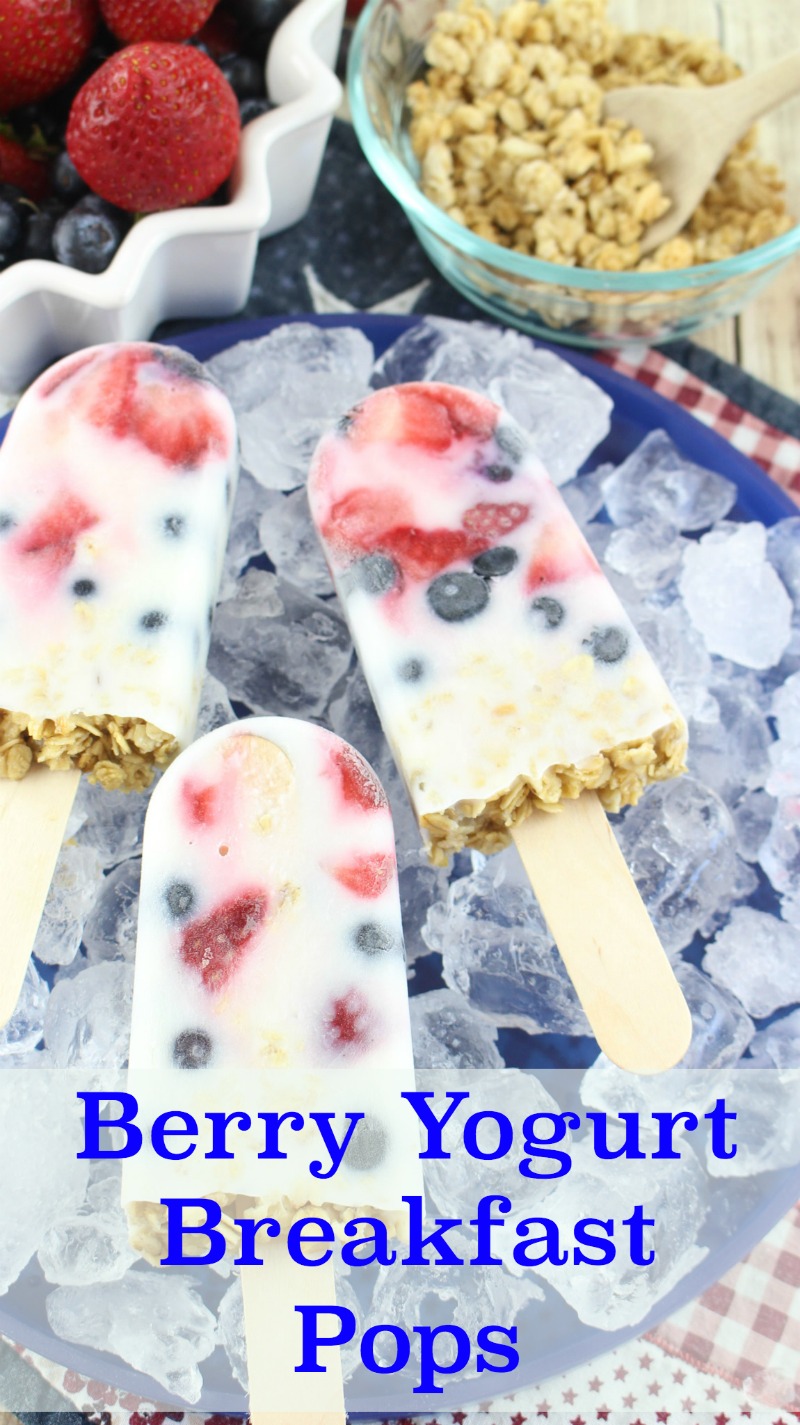 Breakfast Yogurt Pops on Ice