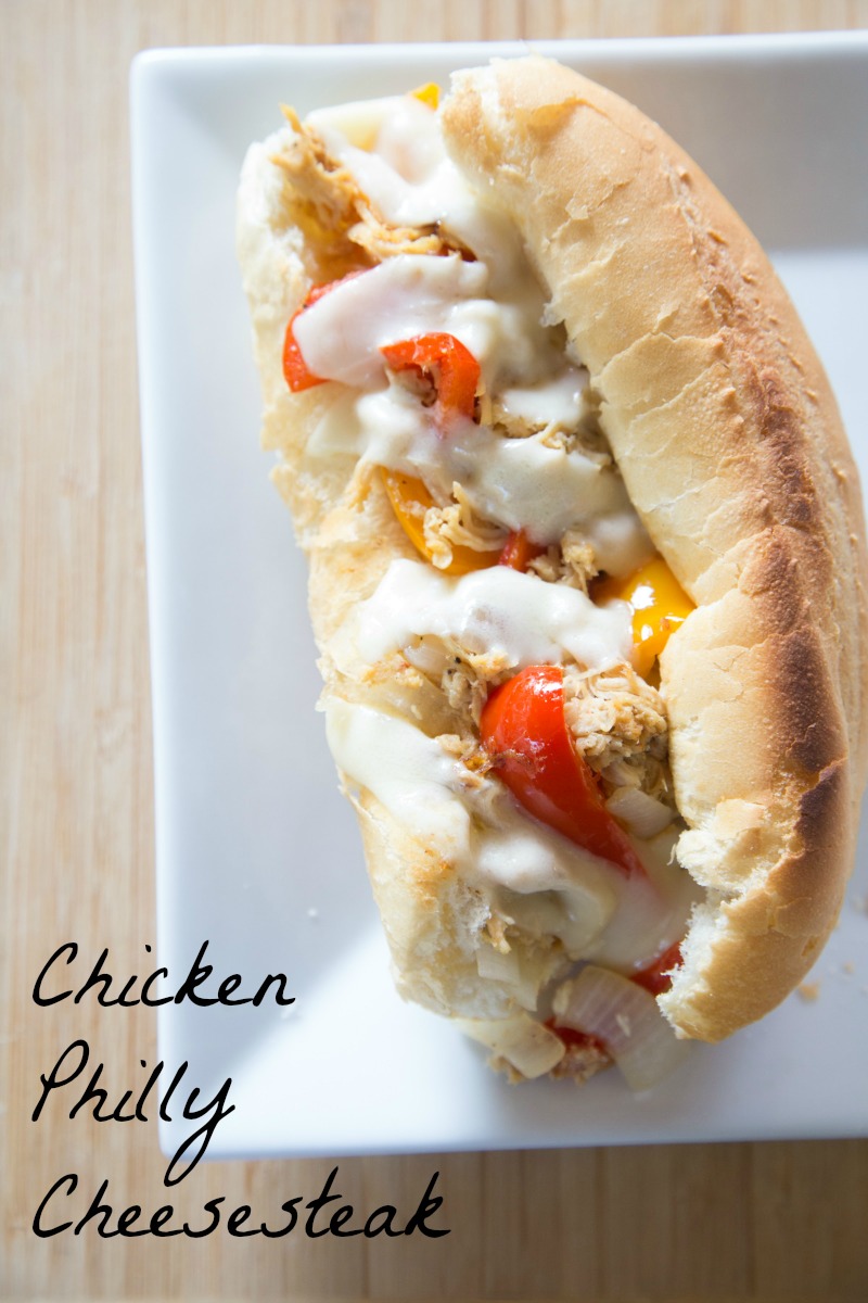 slow cooker chicken philly cheesesteak