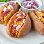 bbq chicken stuffed sweet potatoes