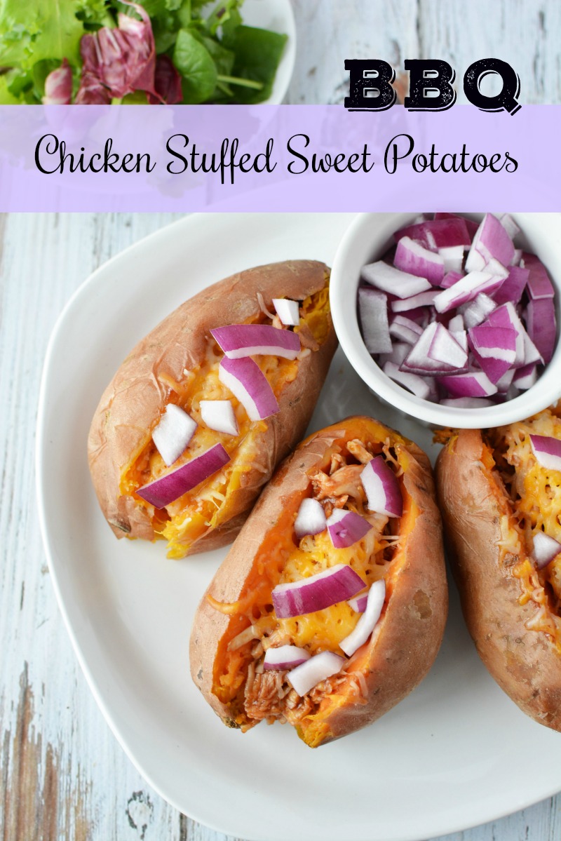 bbq chicken stuffed sweet potatoes