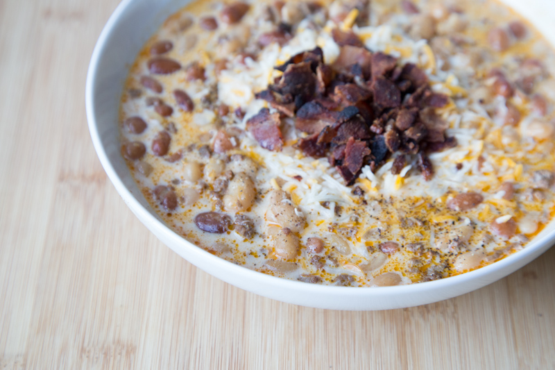 multi-cooker bacon cheeseburger chili