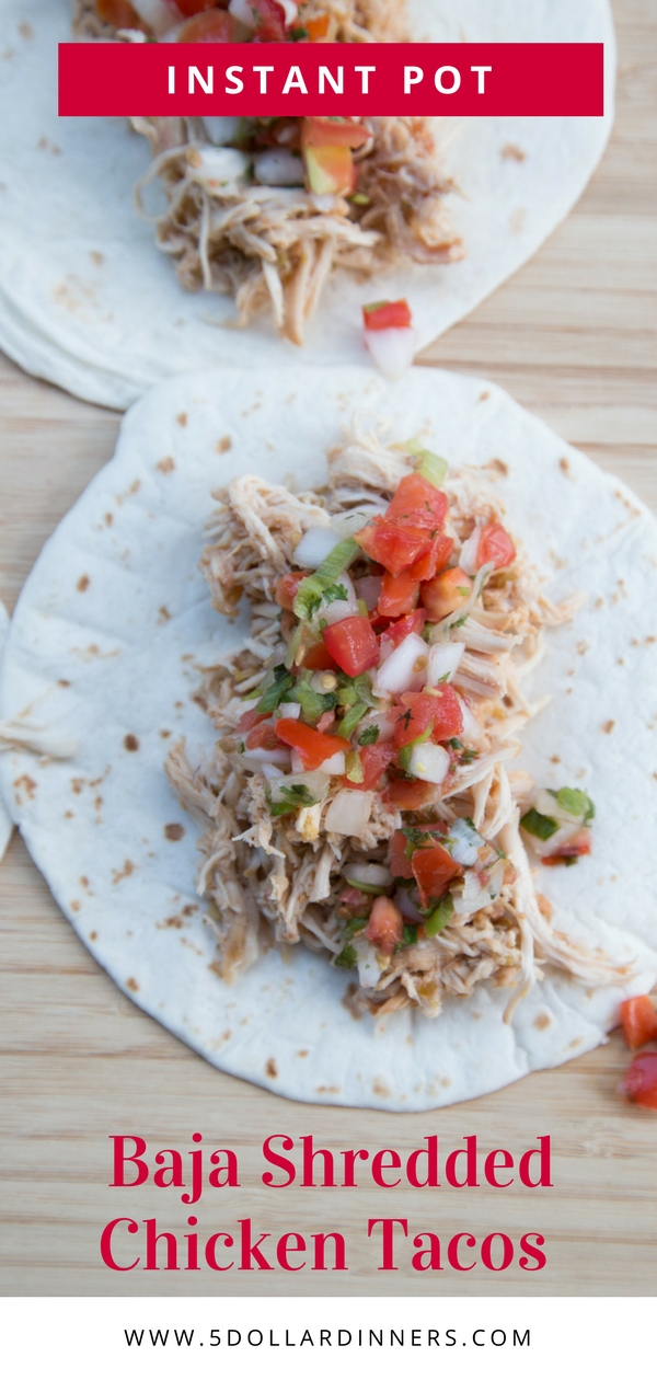 instant pot baja shredded chicken tacos