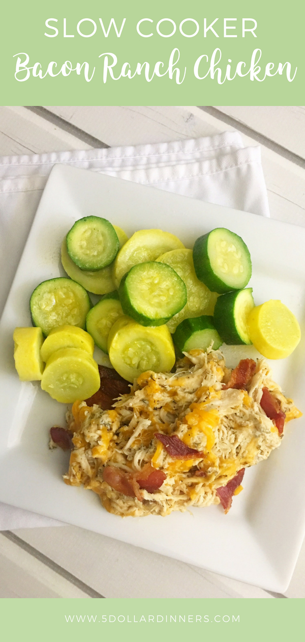 slow cooker bacon ranch chicken