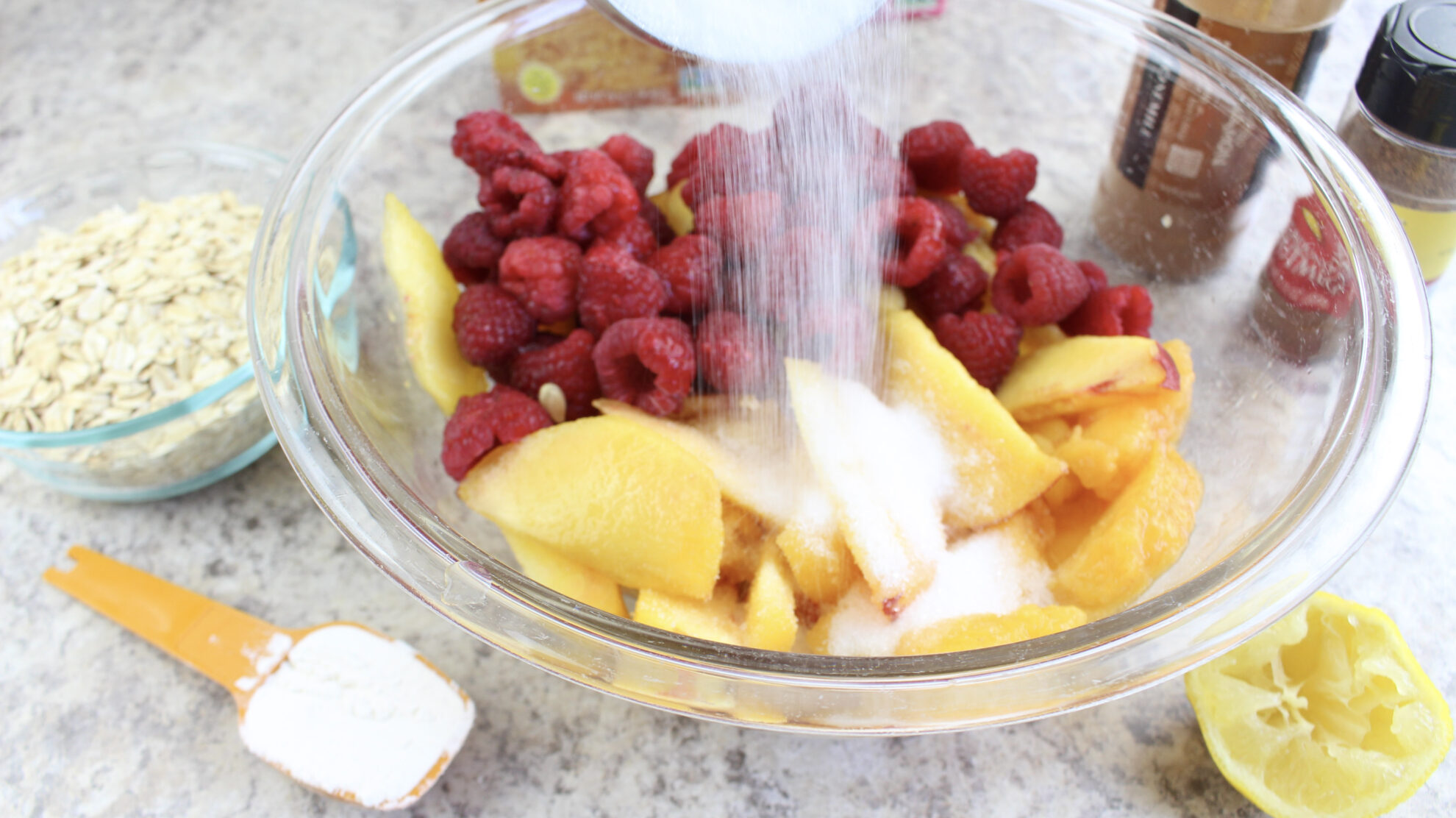 With fall around the corner this Skillet Peach Raspberry Crisp is calling my name and it's the perfect dessert!!! Find it on 5 Dollar Dinners!