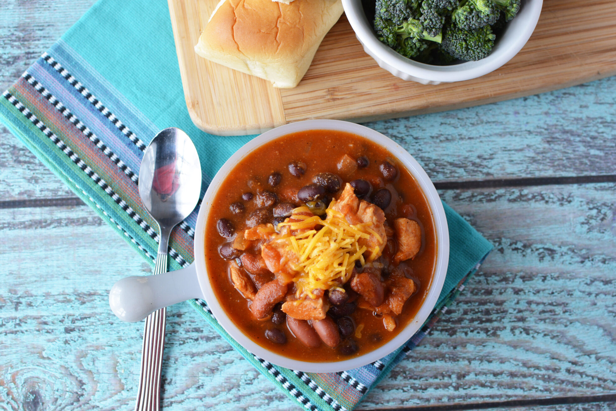 You'll fall in love with this rustic slow cooker dish, Slow Cooker Cowboy Chili. Easy and feeds a crowd! Find this delicious recipe on 5 Dollar Dinners!