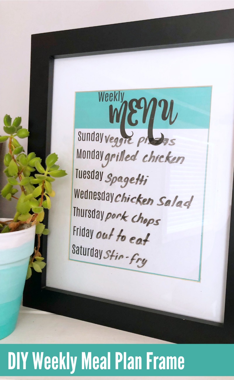 DIY Weekly Meal Plan Frame from 5DollarDinners.com