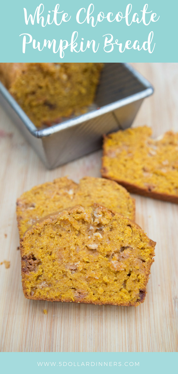 white chocolate pumpkin bread