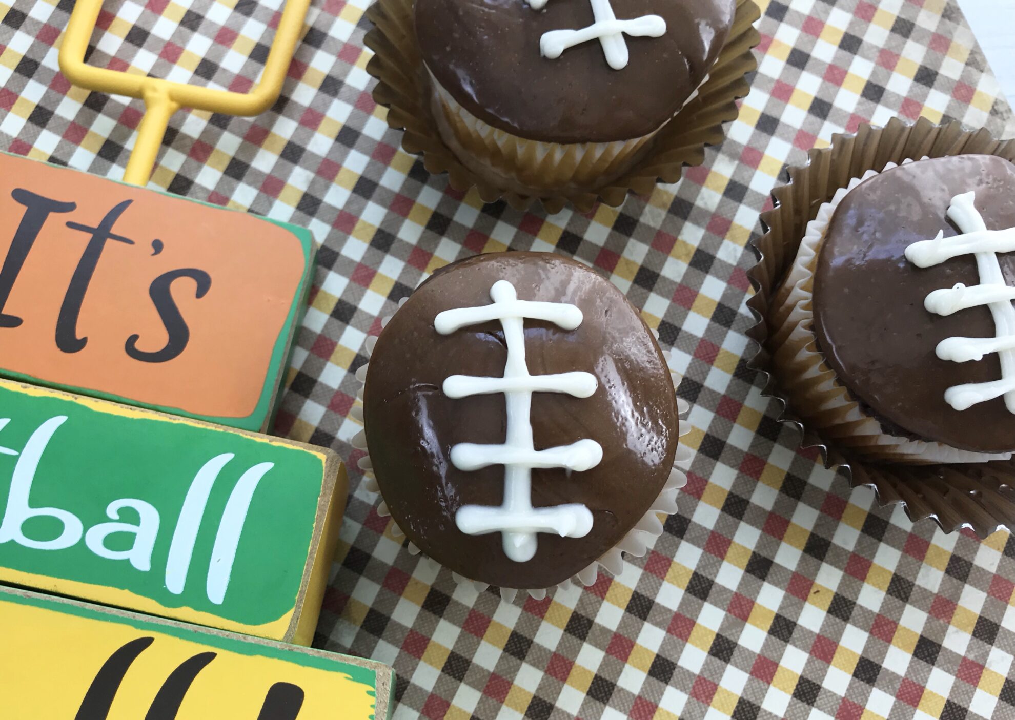 football cupcakes