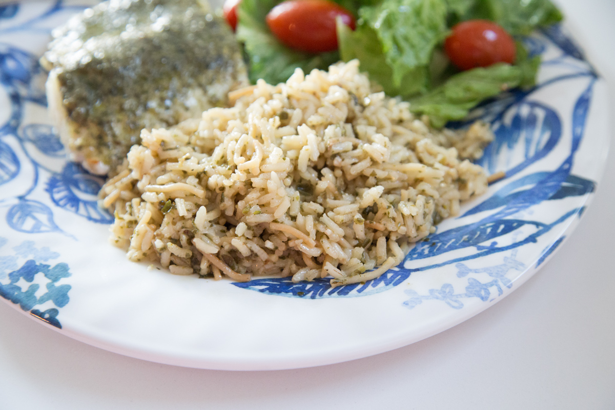 Pesto Pilaf is the perfect side dish for any entree | 5 Dollar Dinners