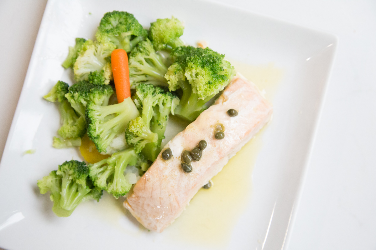 Slow Cooker Salmon with Lemon-Caper Sauce and all its goodness can be found on 5DollarDinners.Com
