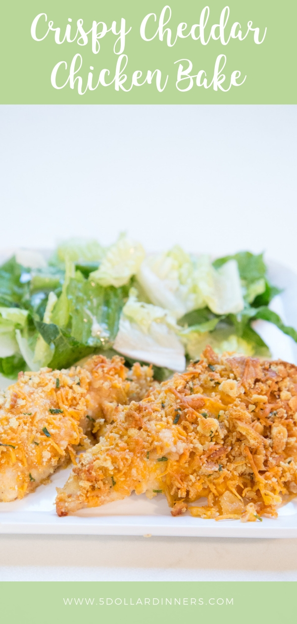 Kid Friendly Alert!!! This Crispy Cheddar Chicken Bake recipe will be a real treat in your home! Find this delicious recipe on 5dollardinners.com.