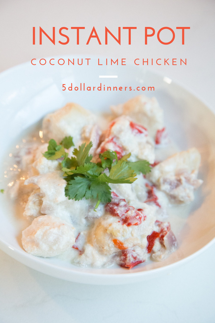 Scrumptious recipe for Coconut Lime Chicken, made in the Instant Pot!