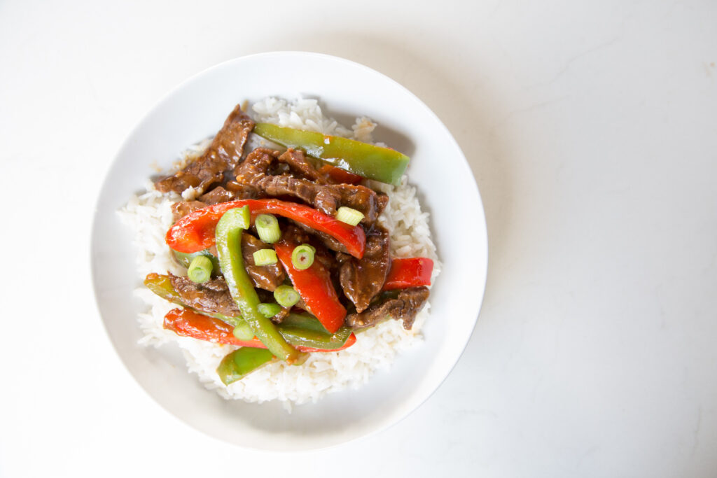 Easy weeknight skillet dinner - pepper steak stir-fry! 