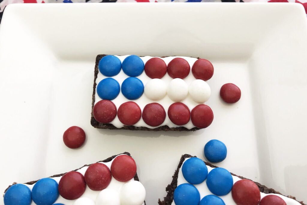 patriotic flag brownies