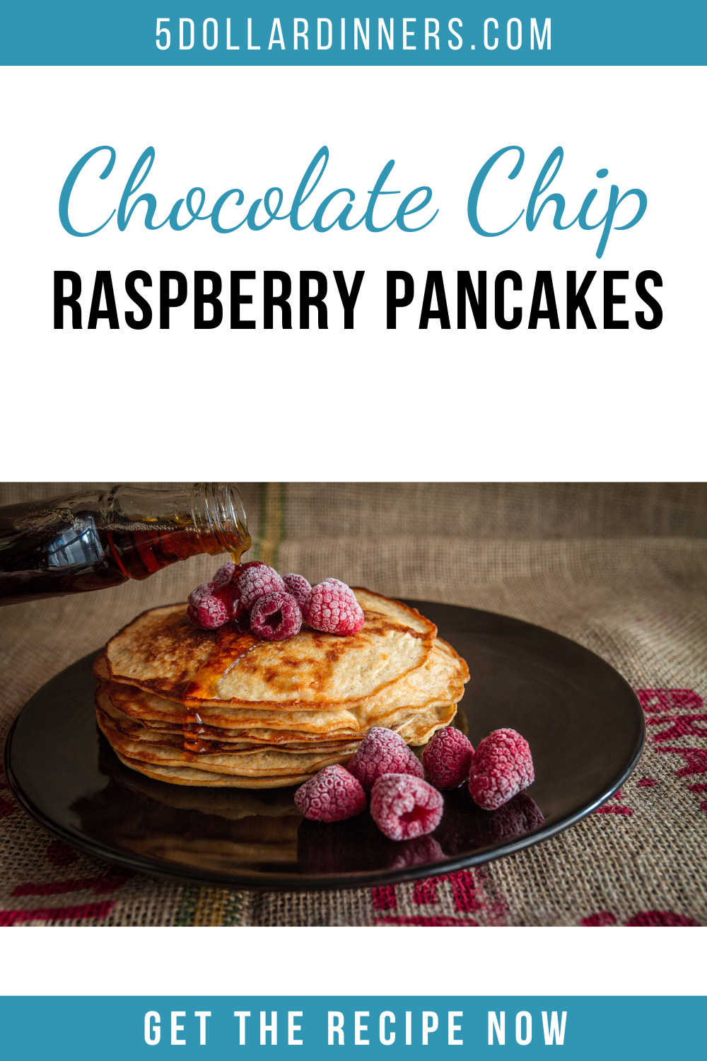 chocolate chip raspberry pancakes