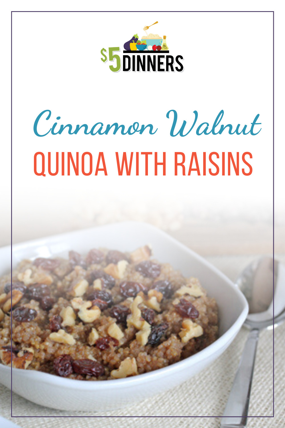 cinnamon walnut quinoa with raisins