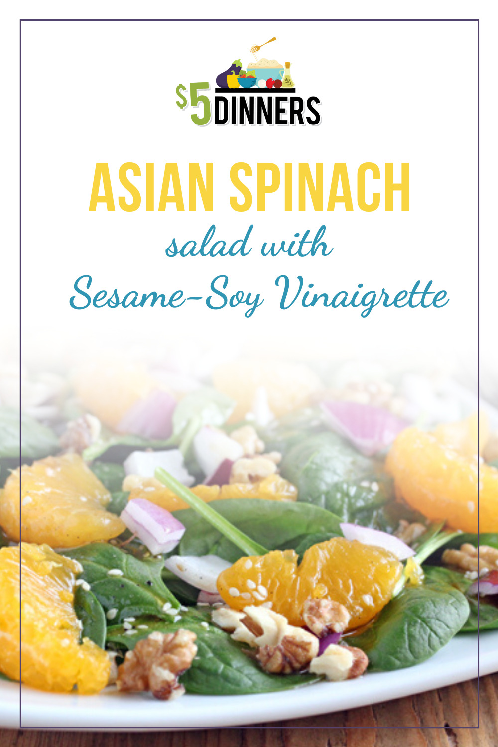 asian spinach salad with soy-sesame vinaigrette