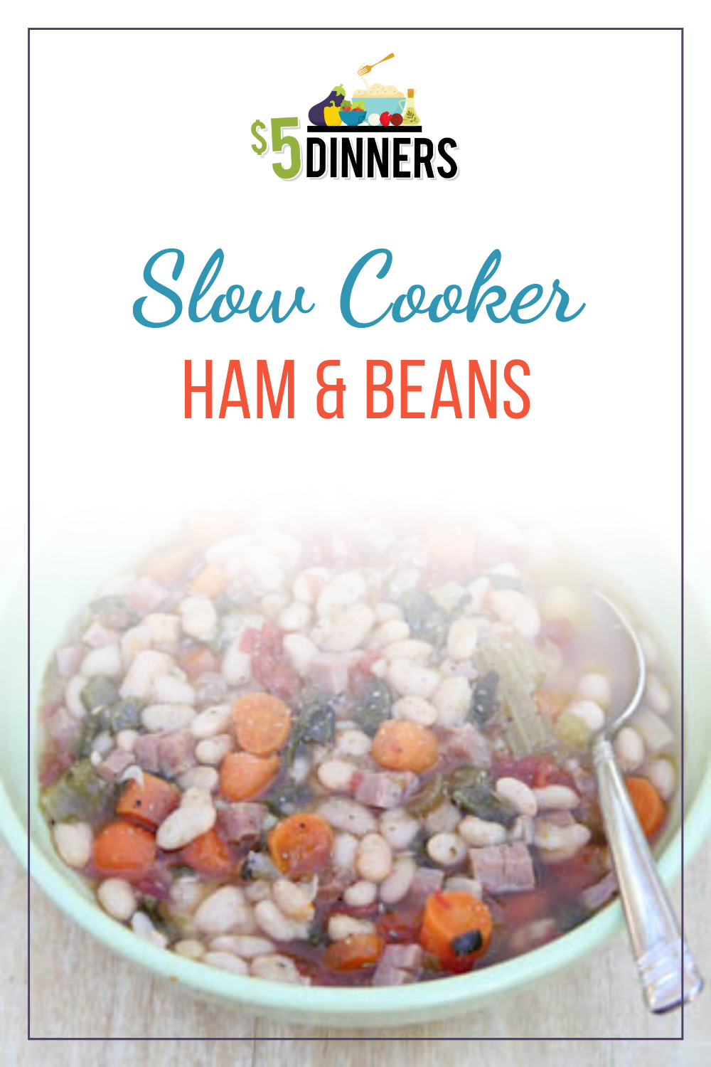 slow cooker ham & beans