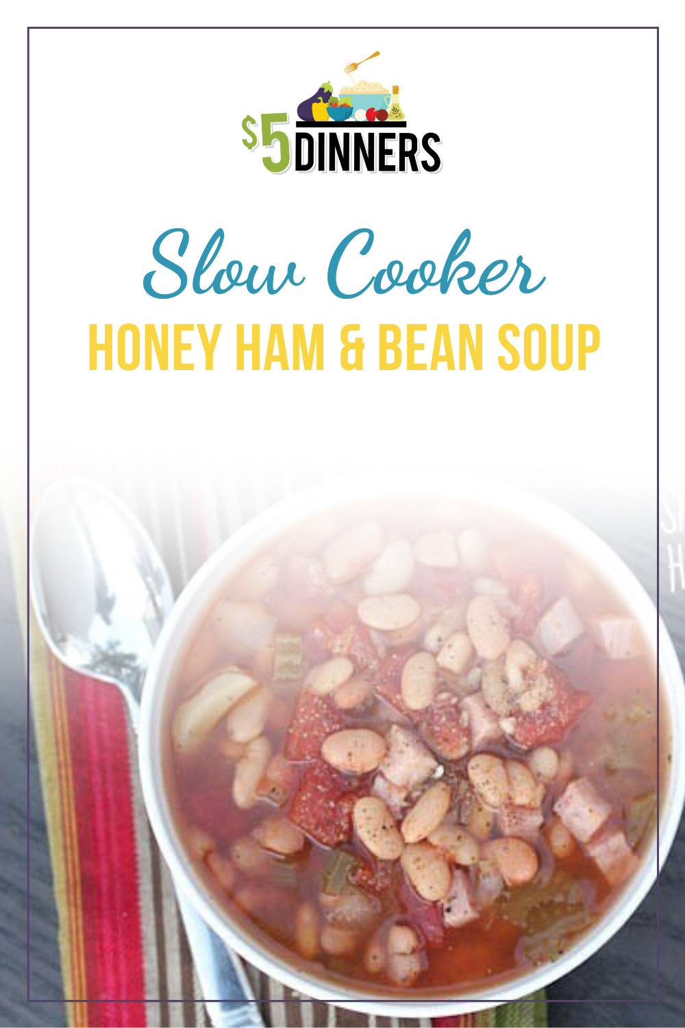 slow cooker honey ham & bean soup
