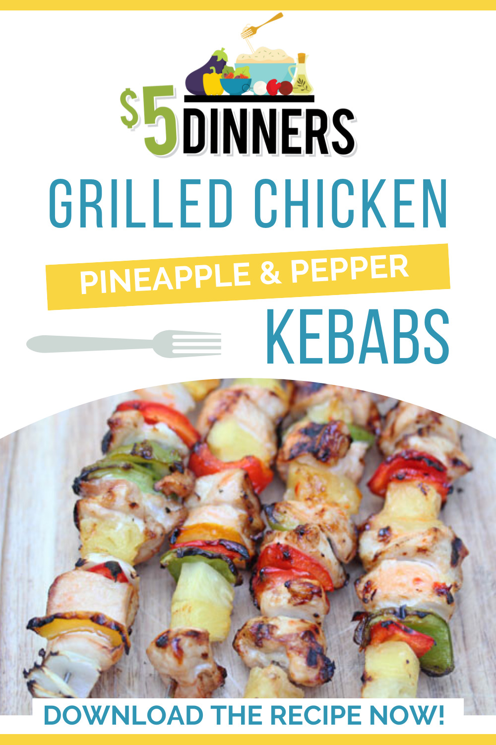 chicken pineapple pepper kebabs