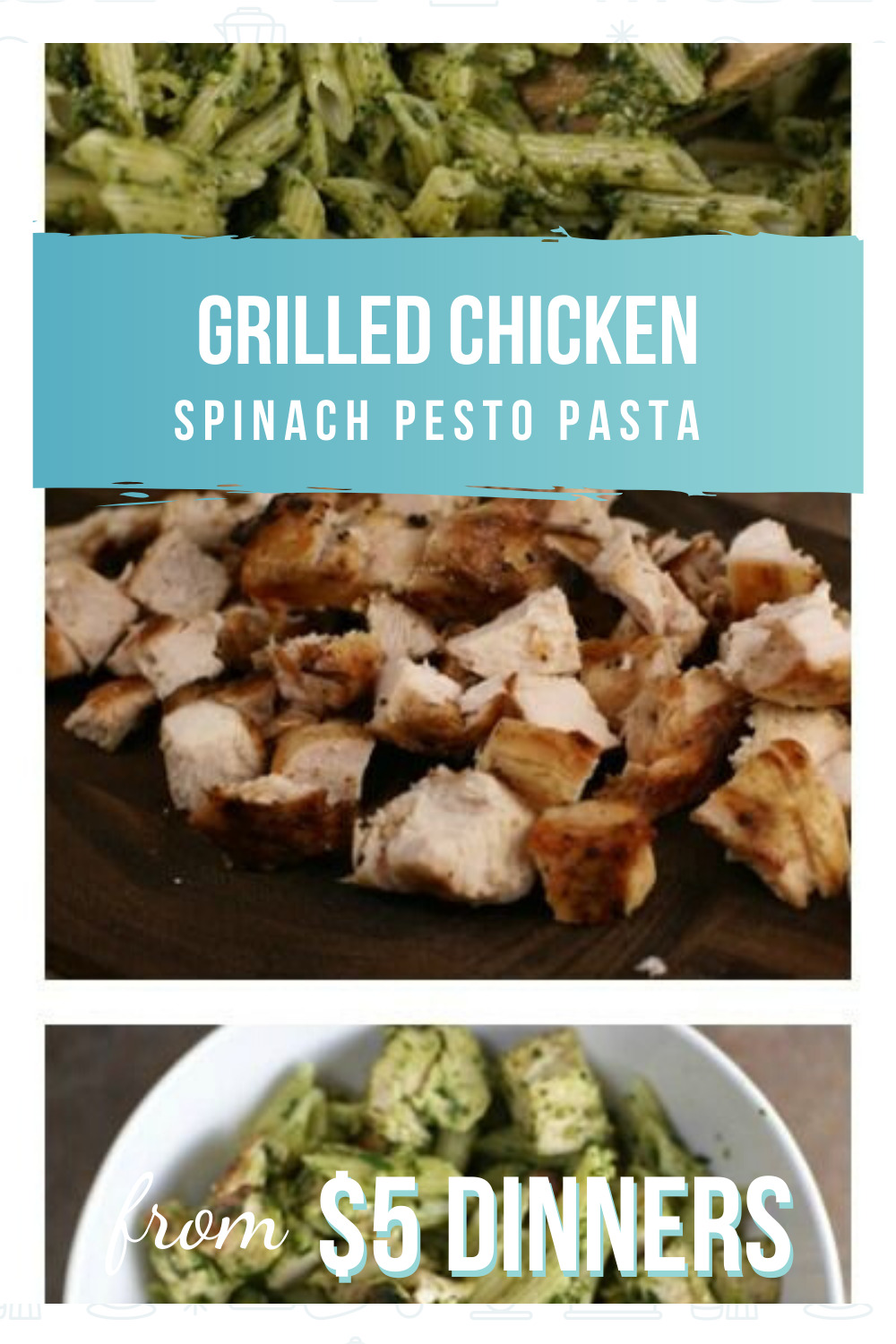 grilled chicken spinach pesto pasta