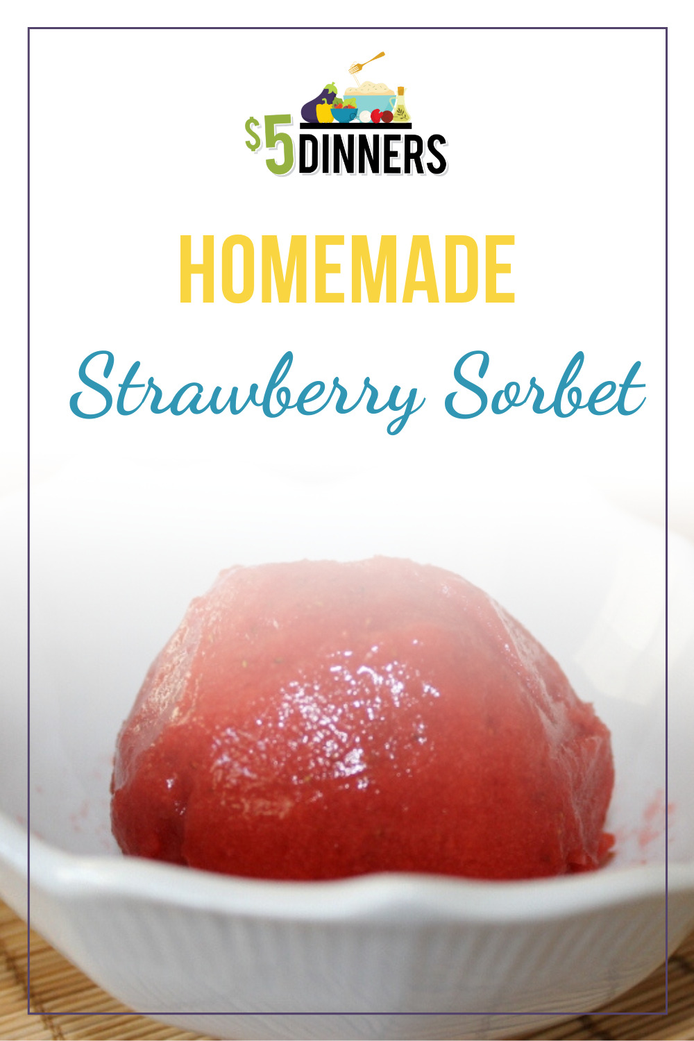 homemade strawberry sorbet