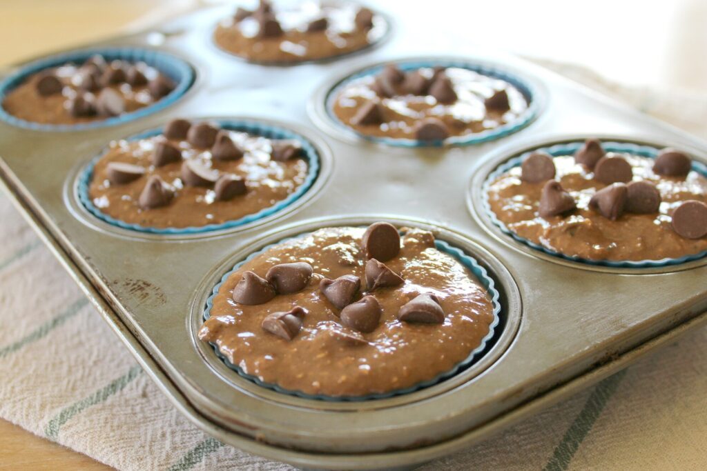 double chocolate zucchini muffins