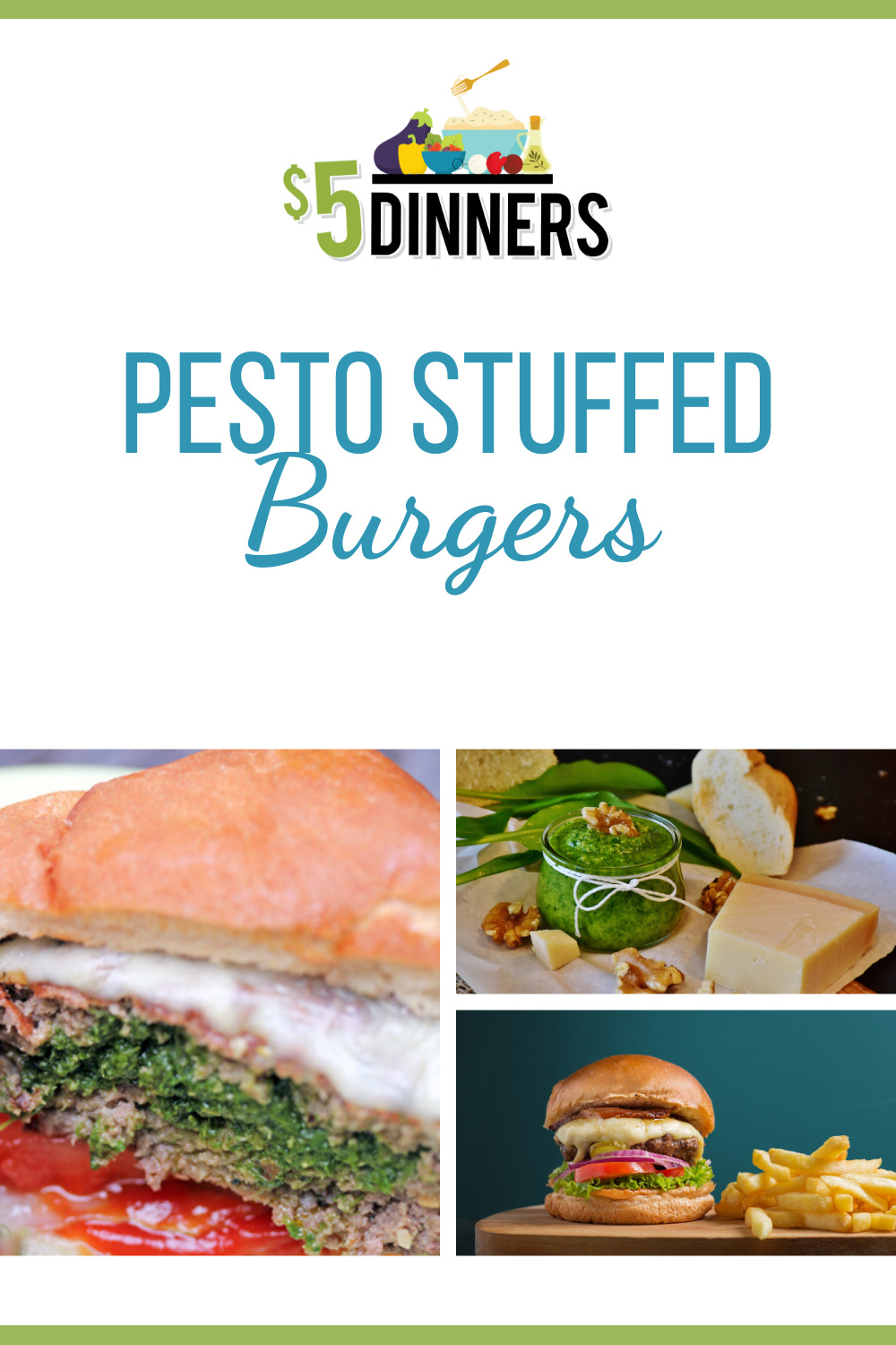 pesto stuffed burgers