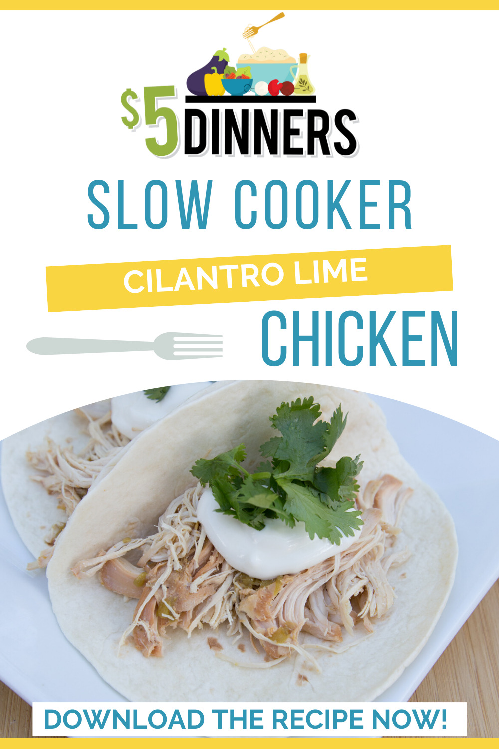 slow cooker cilantro-lime shredded chicken
