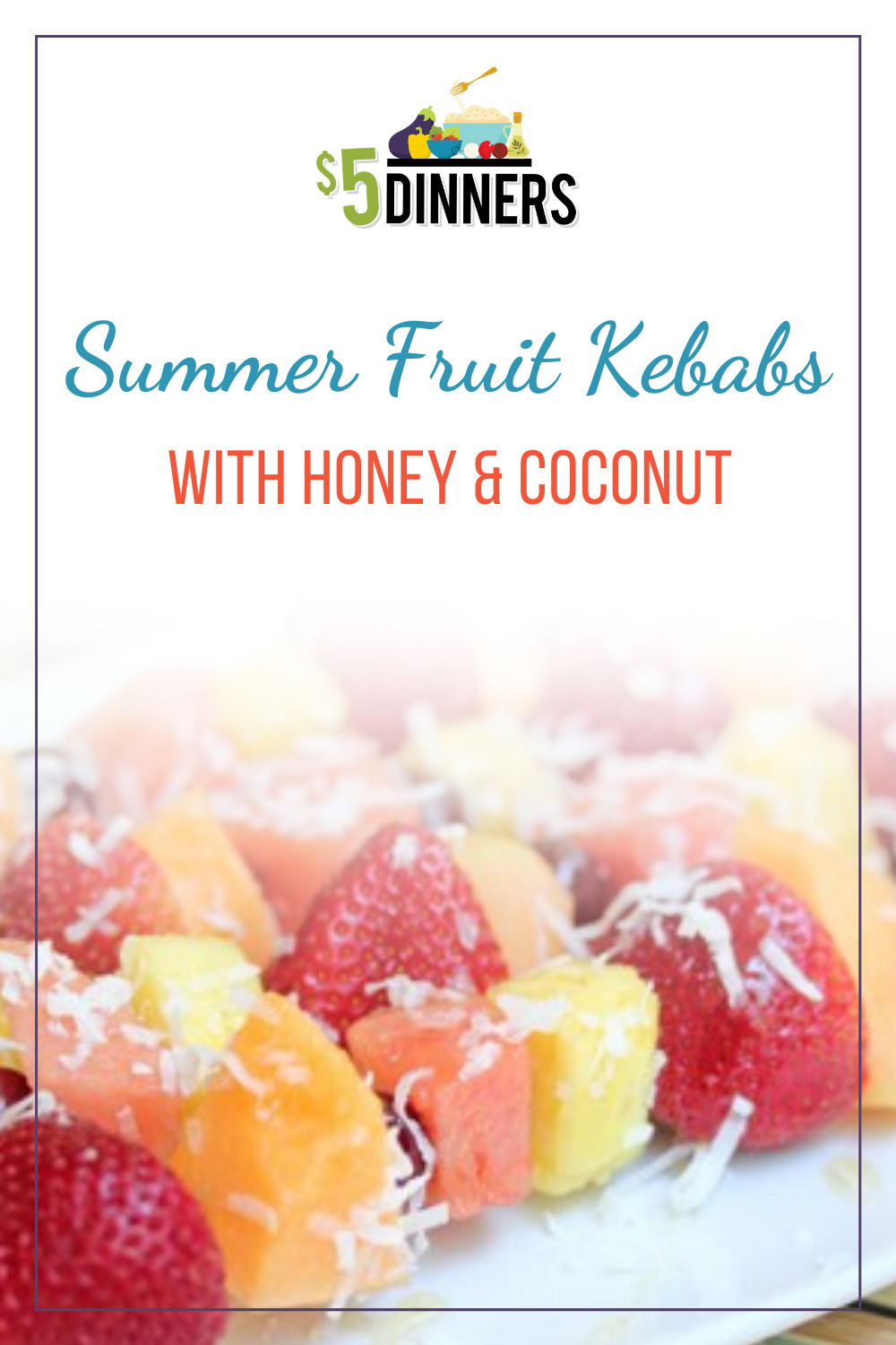 summer fruit kebabs with honey and coconut