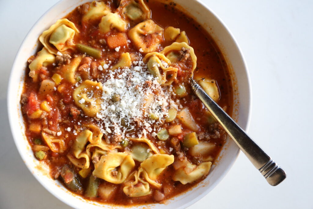 tortellini & vegetable soup