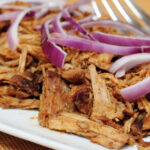 pulled pork with red onions