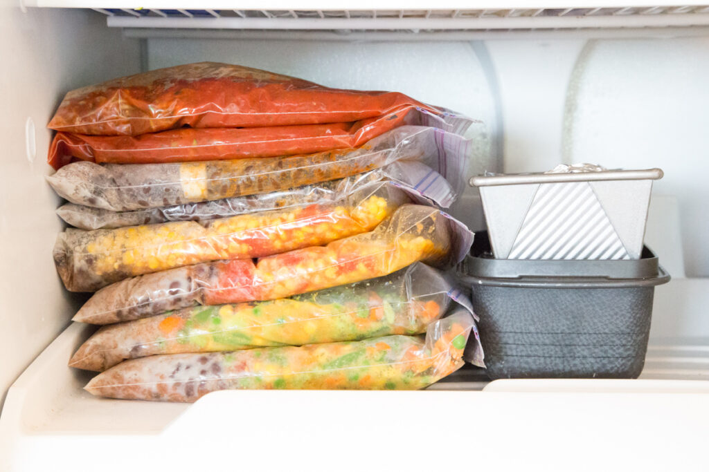 freezer meals in freezer