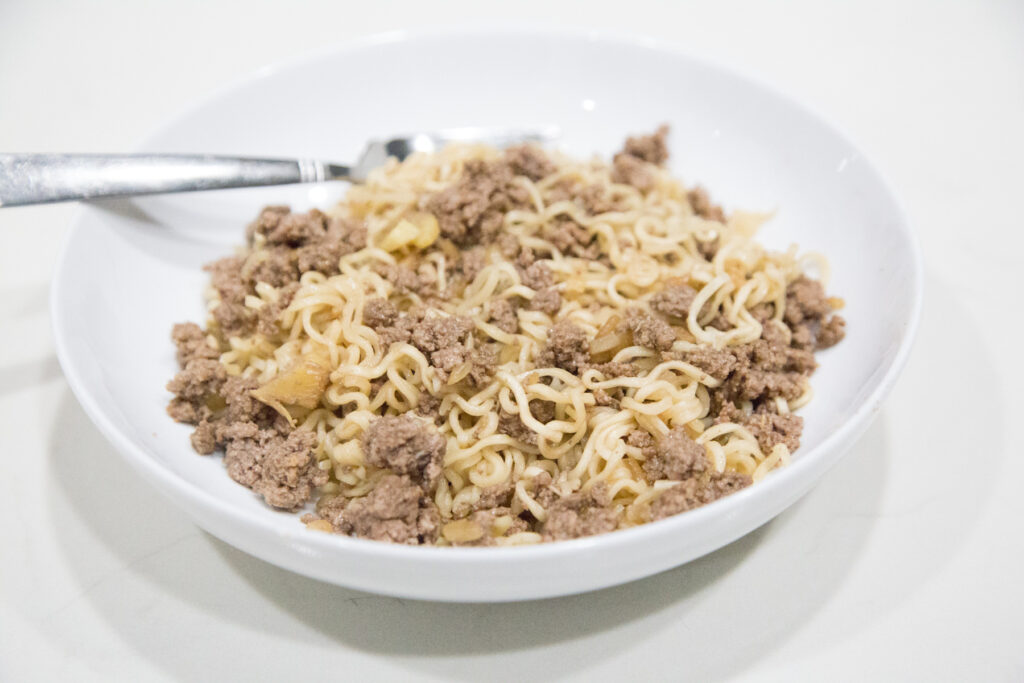 Ground Beef & Ramen Stir-fry