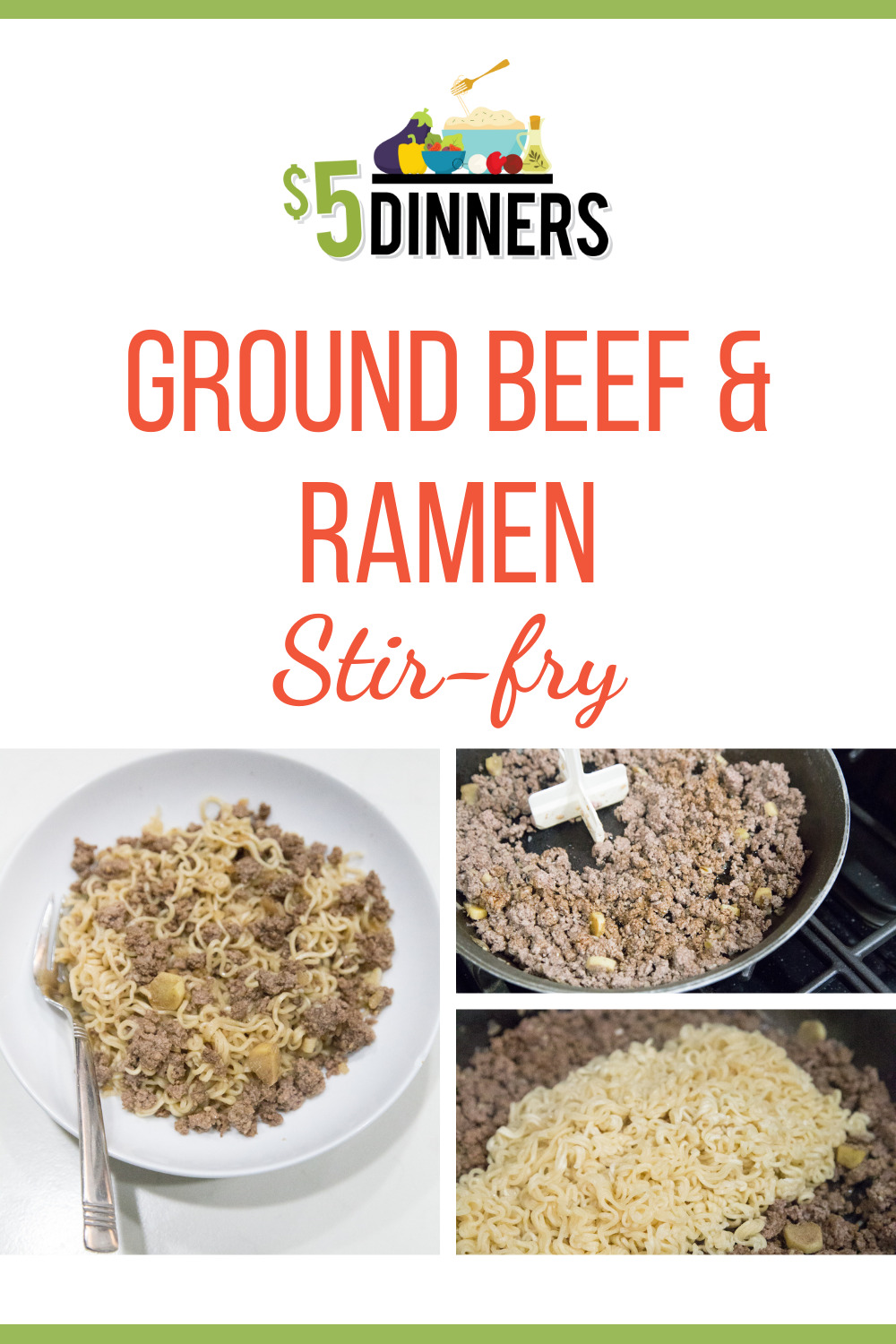 Ground Beef & Ramen Stir-fry - $5 Dinners | Budget Recipes, Meal Plans