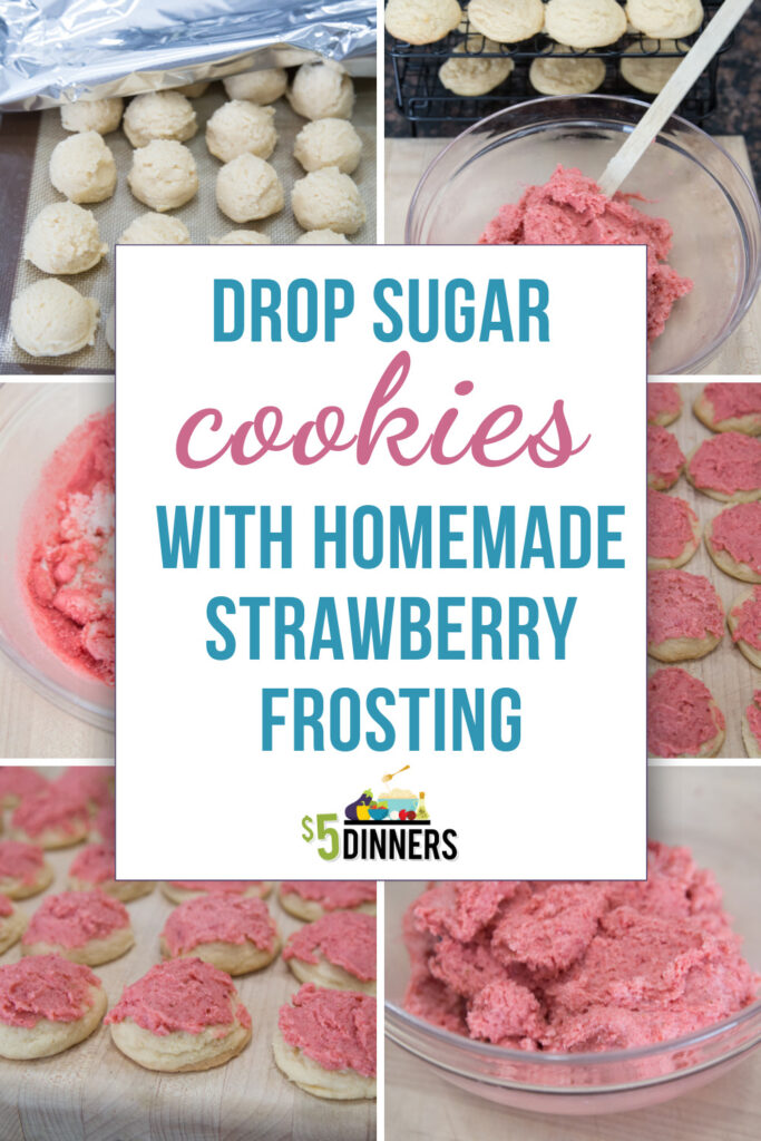 Drop Sugar Cookies with Homemade Strawberry Frosting