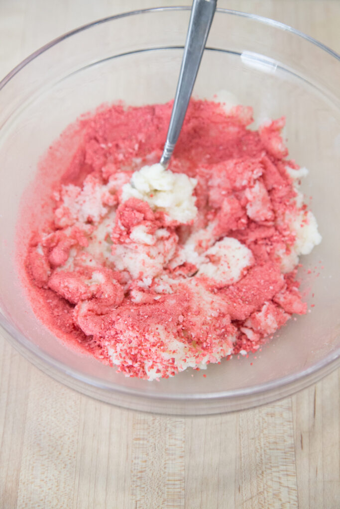 Sugar Cookies with Strawberry Frosting