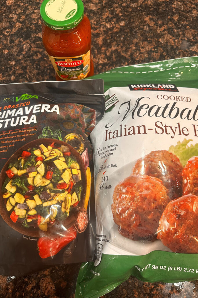 Meatballs with Marinara and Primavera