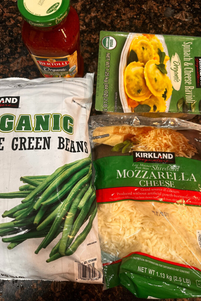 Ravioli with Marinara and Green Beans