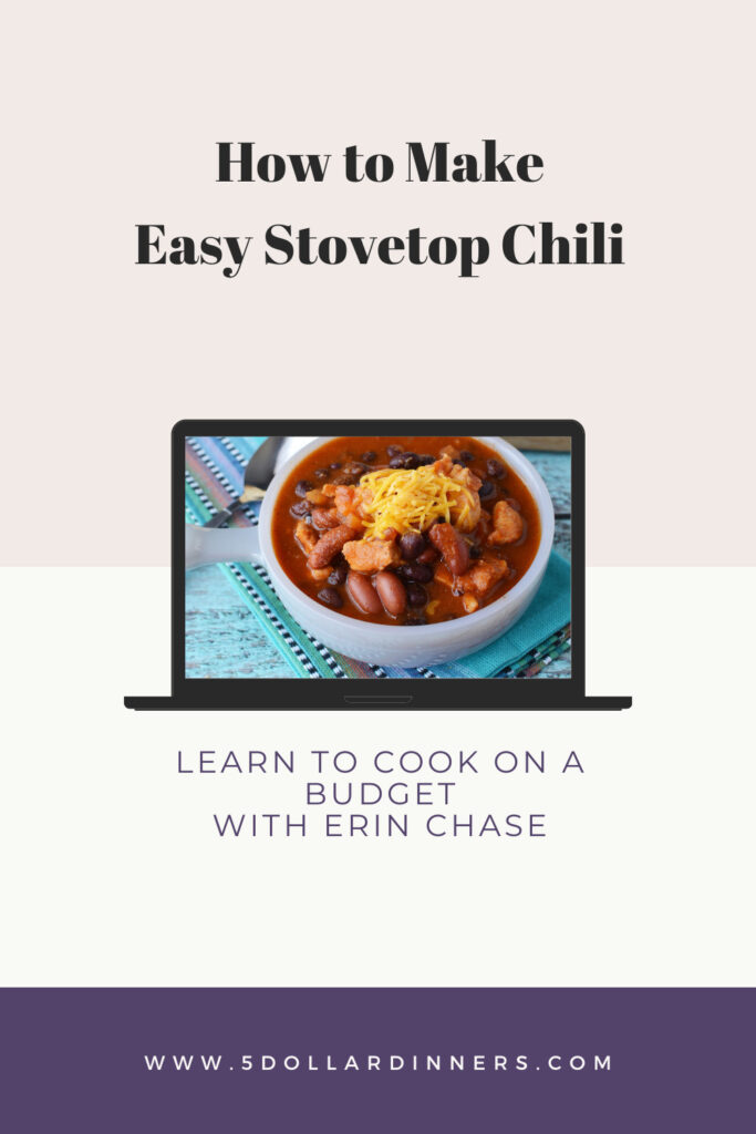 how to make easy stovetop chili with erin chase
