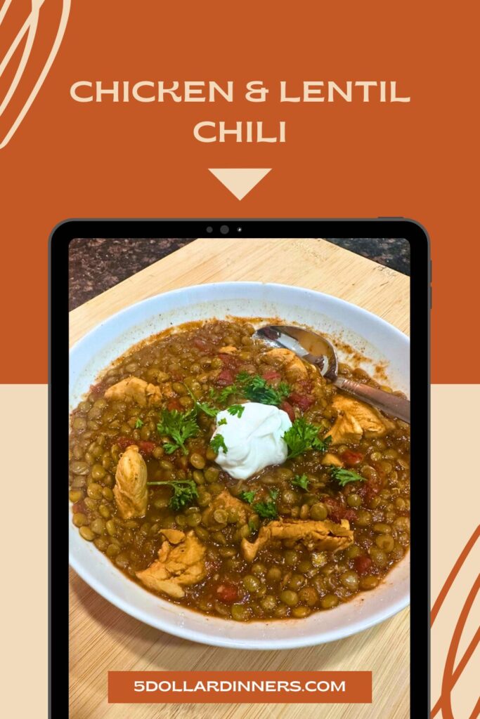 freezer friendly chicken lentil chili