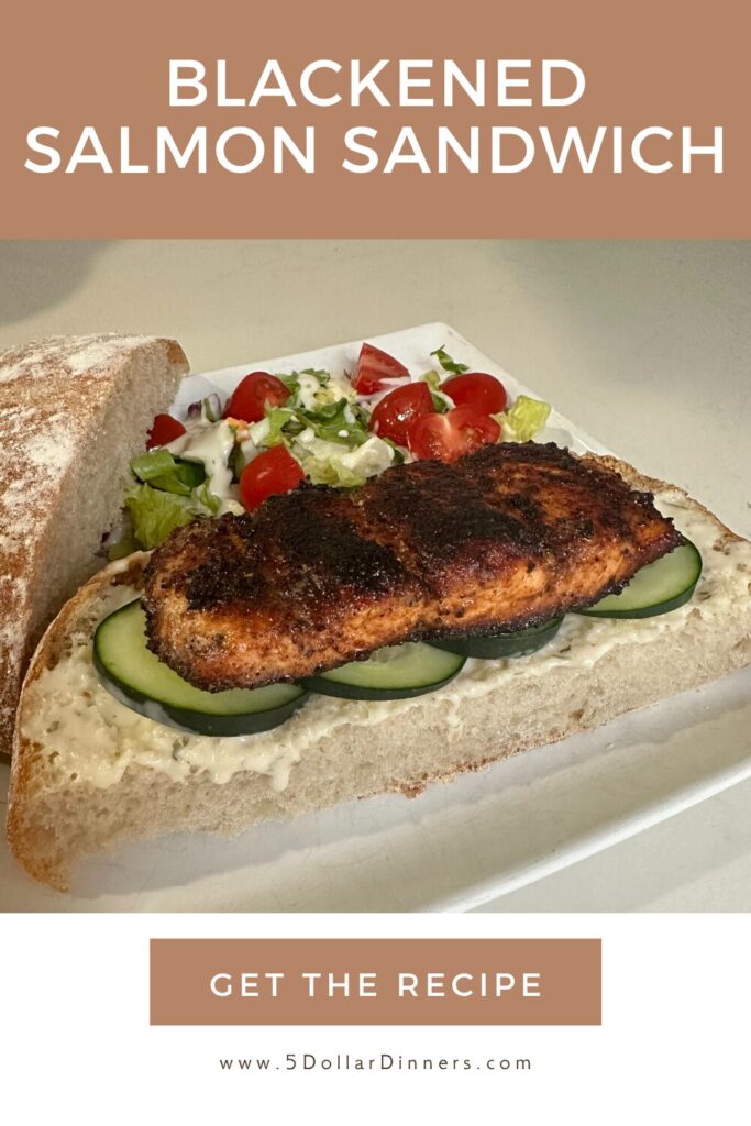 Freezer Friendly Blackened Salmon Sandwich